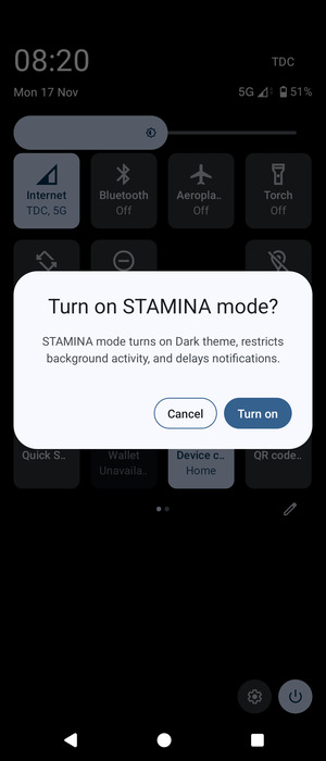 Select Turn on