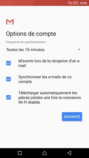 Sélectionnez SUIVANTE