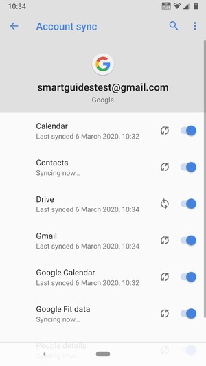Your information will be synchronised