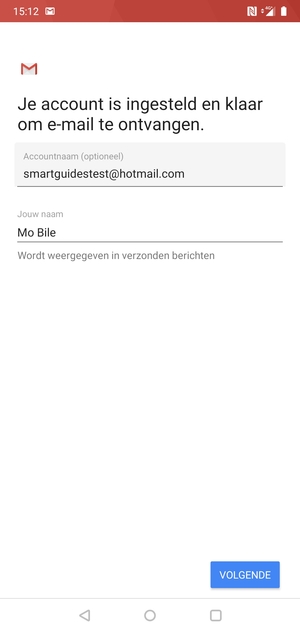 Geef uw account een naam en voer uw naam in. Selecteer VOLGENDE