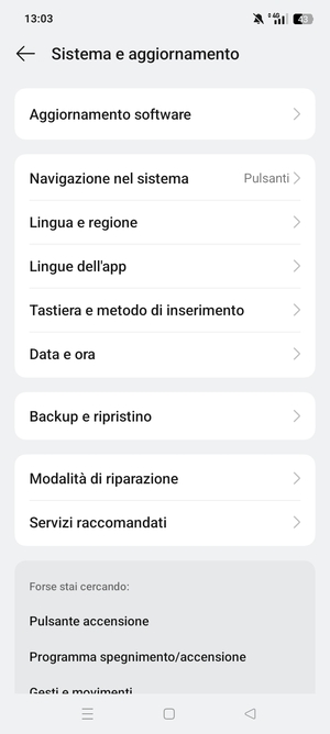 Seleziona Aggiomamento software