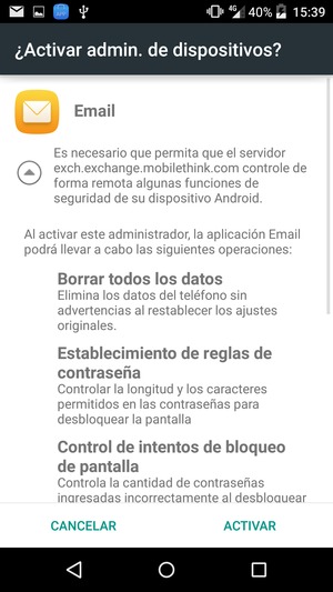 Seleccione ACTIVAR