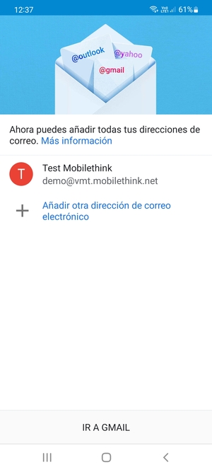 Seleccione IR A GMAIL