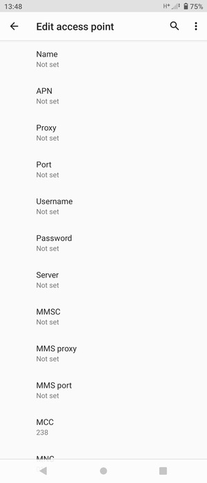Enter Internet information