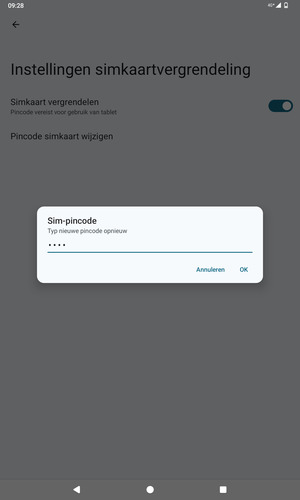 Bevestig uw nieuwe sim-pincode en selecteer OK