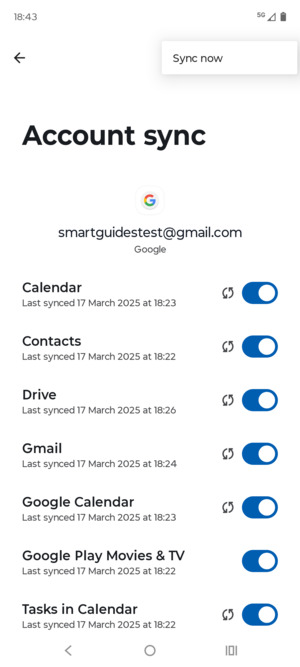 Select Sync now