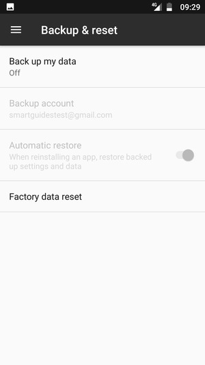 Select Back up my data