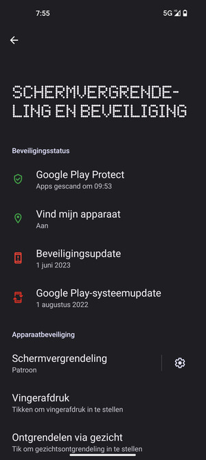 Uw telefoon is nu beveiligd met een schermvergrendeling