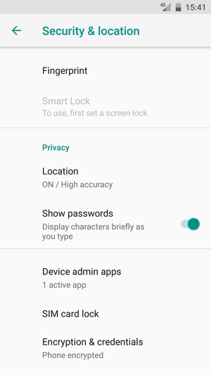 Scroll to and select Location