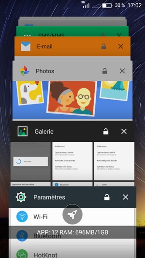 Faites glisser les applis vers la droite pour les fermer