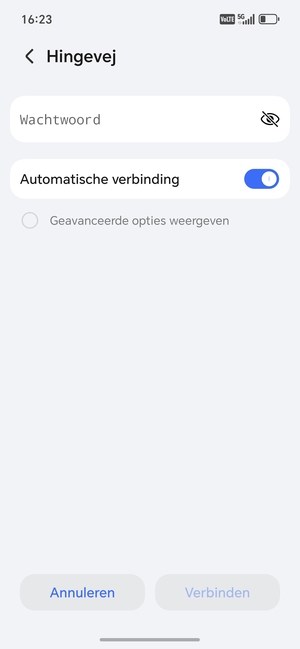 Voer het WiFi-wachtwoord in en selecteer Verbinden