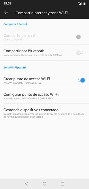 El teléfono ha sido configurado para su uso como módem