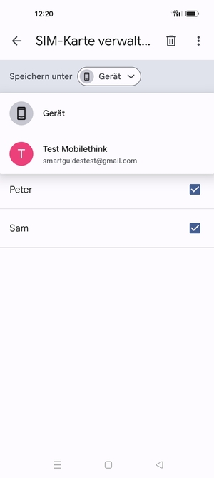 Wählen Sie Ihr  Google-Konto