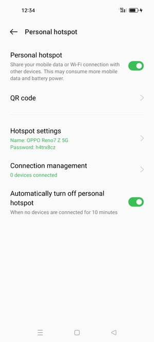 Your phone is now set up for use as a modem