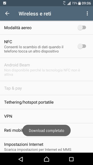 Attendi il completamento del download