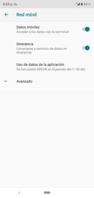 Activar o desactivar Itinerancia