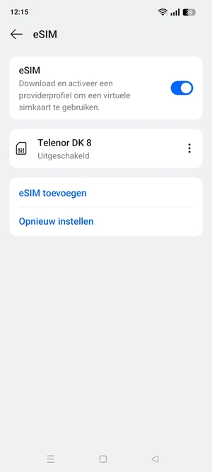 Selecteer de Menu-knop