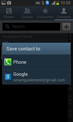 Select your Google account