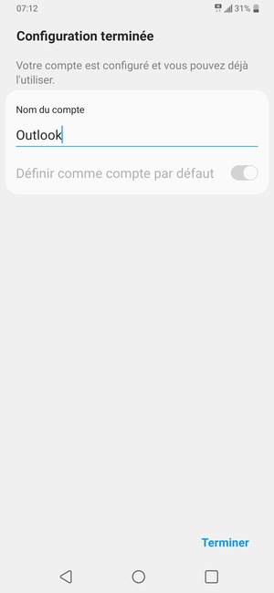 Donnez un nom à votre compte et sélectionnez Terminer