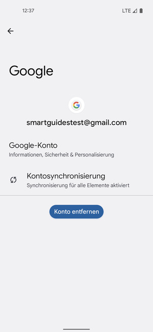 Wählen Sie Kontosynchronisierung
