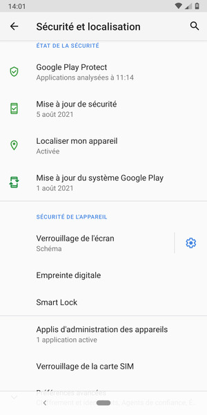 Votre téléphone est maintenant sécurisé par un écran de verrouillage