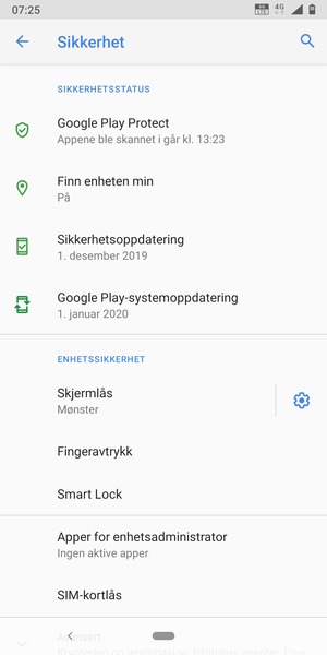 Telefonen din er nå sikret med en skjermlås
