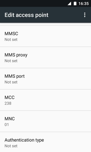 Scroll down and enter MMS information