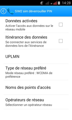 Sélectionnez Type de réseau préféré