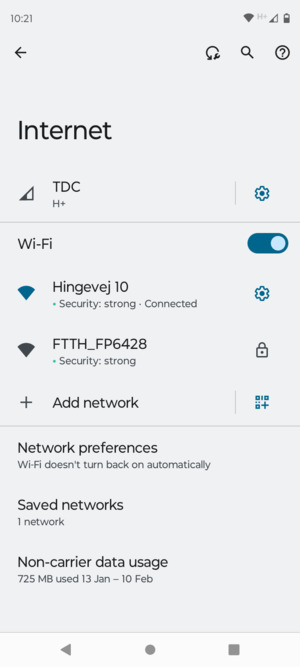 You are now connected to the Wi-Fi network