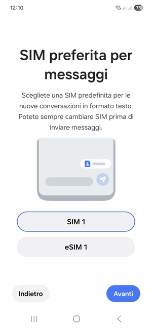 Seleziona la tua opzione preferita e poi Avanti