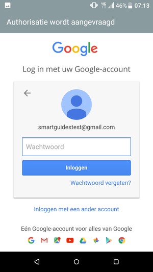 Voer uw wachtwoord in en selecteer Inloggen