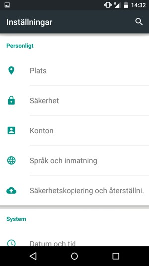 Scrolla till och välj Säkerhet