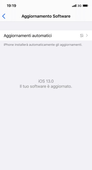 Se il tuo iPhone è aggiornato, vedrai la schermata seguente