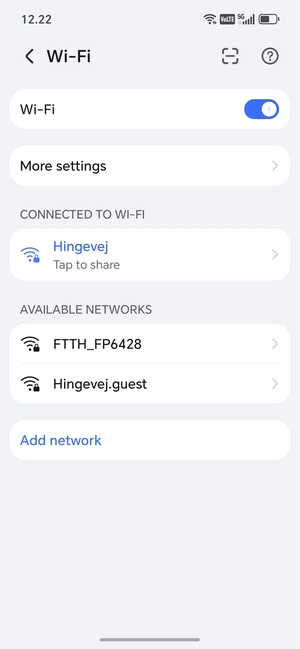 You are now connected to the Wi-Fi network