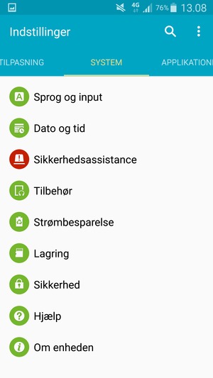 Vælg Strømbesparelse
