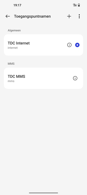 Selecteer de Menu-knop
