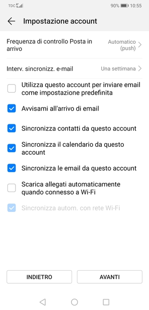 Seleziona AVANTI