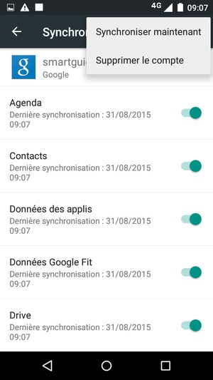 Sélectionnez Synchroniser maintenant