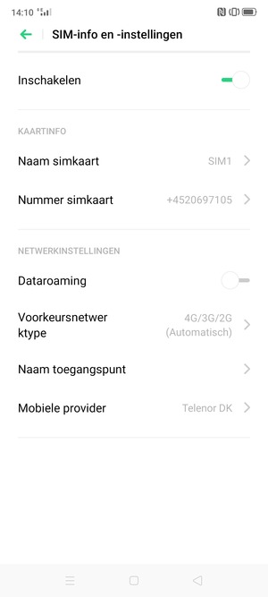 Om van netwerk te wisselen in geval van netwerkproblemen, selecteert u Mobiele provider