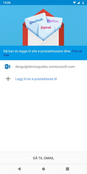 Velg GÅ TIL GMAIL