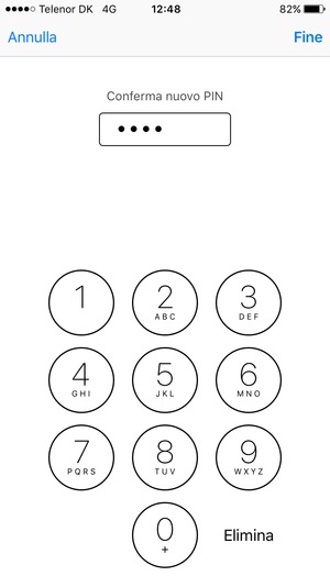 Conferma il Nuovo PIN e seleziona Fine
