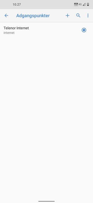 Vælg internetadgangspunktet