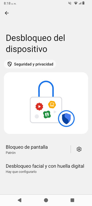 El teléfono ha sido asegurado con un bloqueo de pantalla