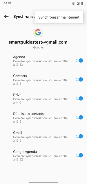 Sélectionnez Synchroniser maintenant