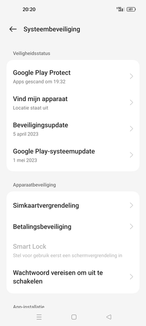 Selecteer Simkaartvergrendeling