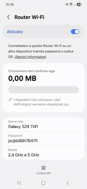 Il telefono è ora pronto per essere usato come modem