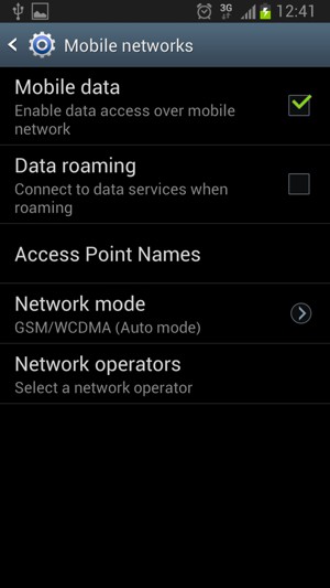 Turn Data roaming on or off