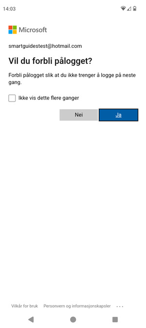 Velg ønsket alternativ