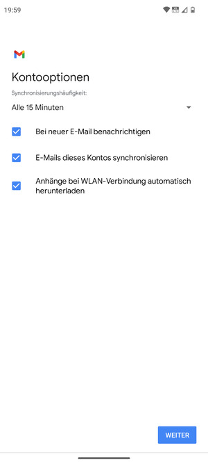 Wählen Sie WEITER
