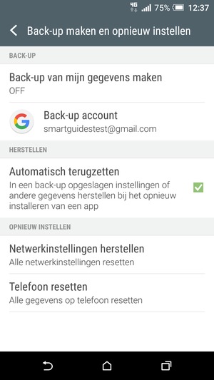 Selecteer Back-up van mijn gegevens maken